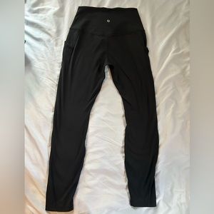 Lululemon black high rise align leggings with pockets, 25” (size 8)